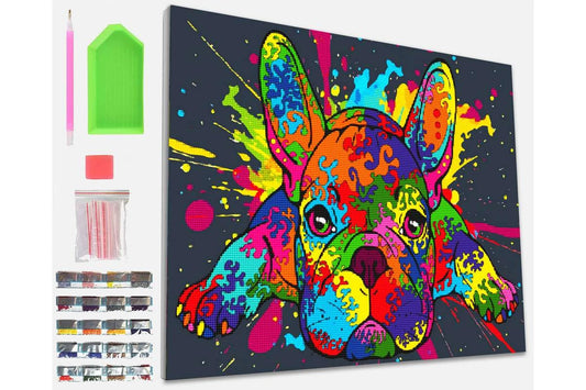 SPLAT PLANET Diamond art på lærred 30x40cm, bulldog